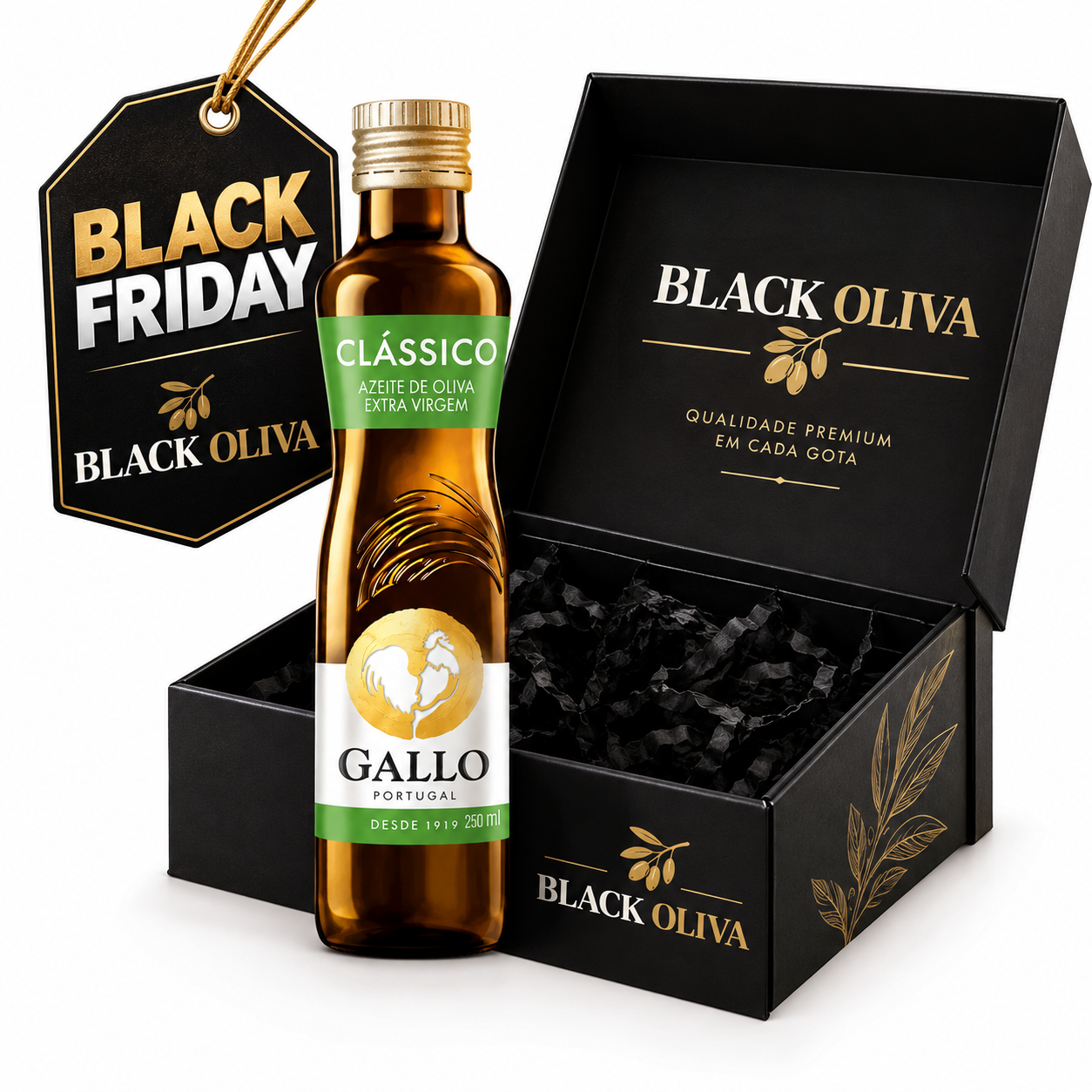 Azeite Gallo Clássico 250ml com caixa Black Oliva